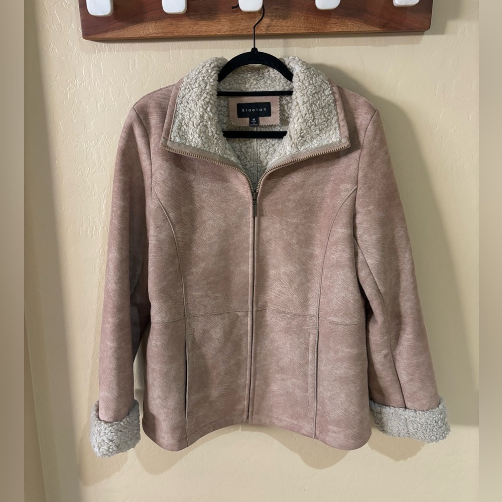 Braetan Faux Suede Sherpa-Lined Jacket • Size Medium